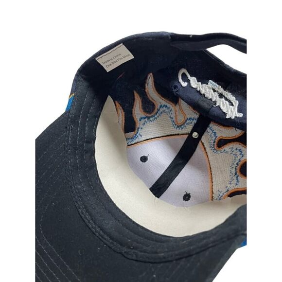 Conway Freight Hat Cap Strap Back Adjustable men Colin Braun 6 Black Blue Flames - Picture 10 of 10
